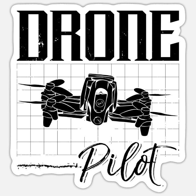 Drone Pilot Quadcopter Racing Machine Drone Racer Sticker size S (10 x 10 cm)