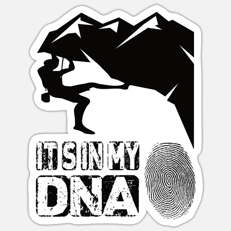 Grimper dans mon ADN - Sticker taille S (10 x 10 cm) - blanc mat