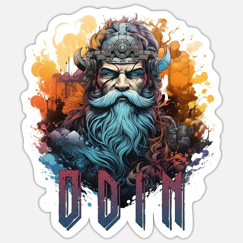 Odin - Sticker taille S (10 x 10 cm) - blanc mat