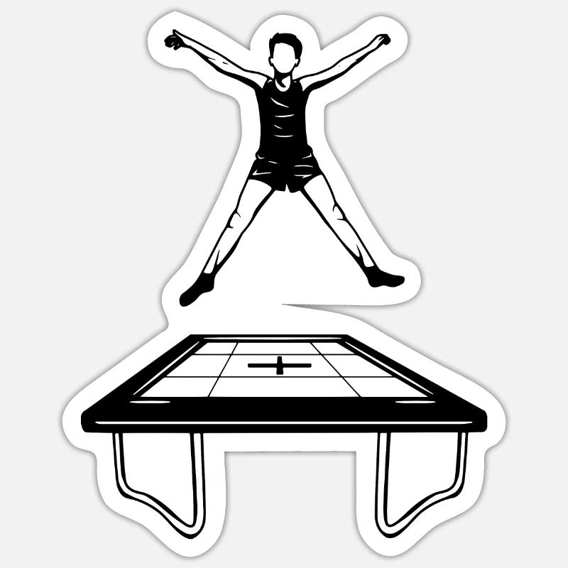 Trampoline Boy - Sticker size S (10 x 10 cm) - white matte