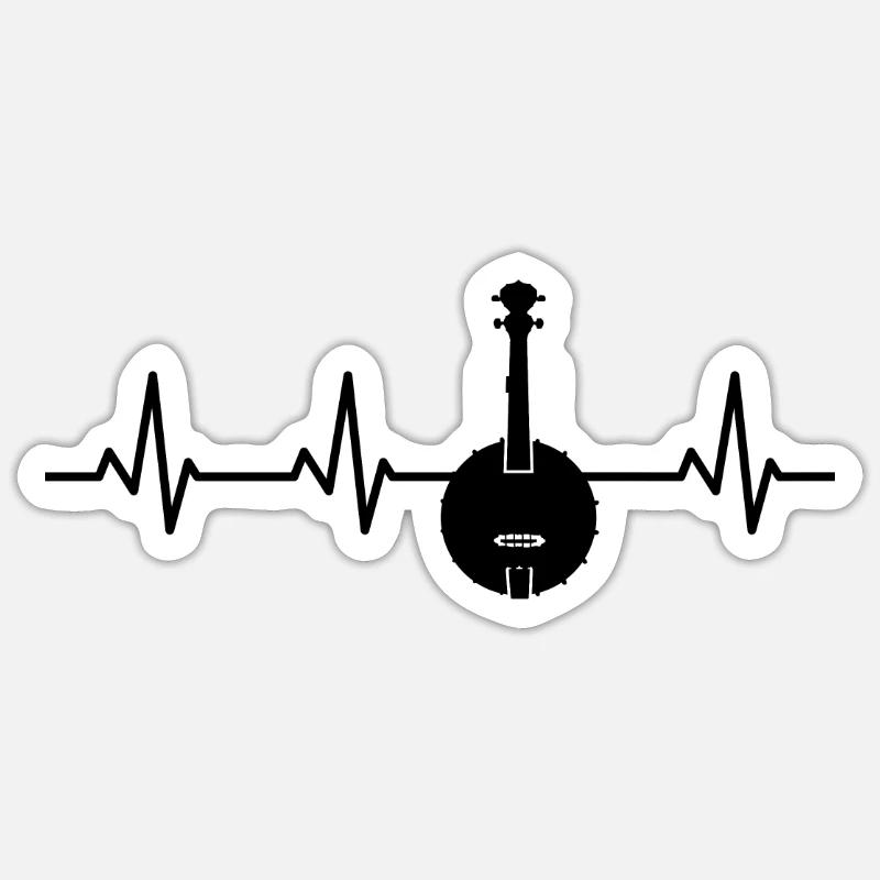 Banjo Palpitations cardiaques - Sticker taille S (10 x 10 cm) - blanc mat