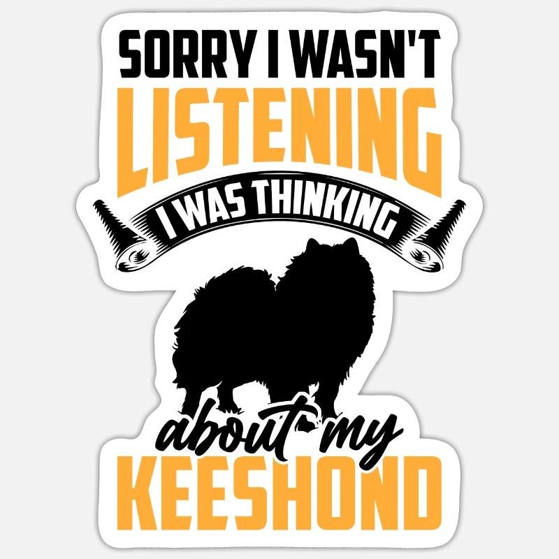 Pensée de Wolfsspitz German Keeshond Sticker taille S (10 x 10 cm)