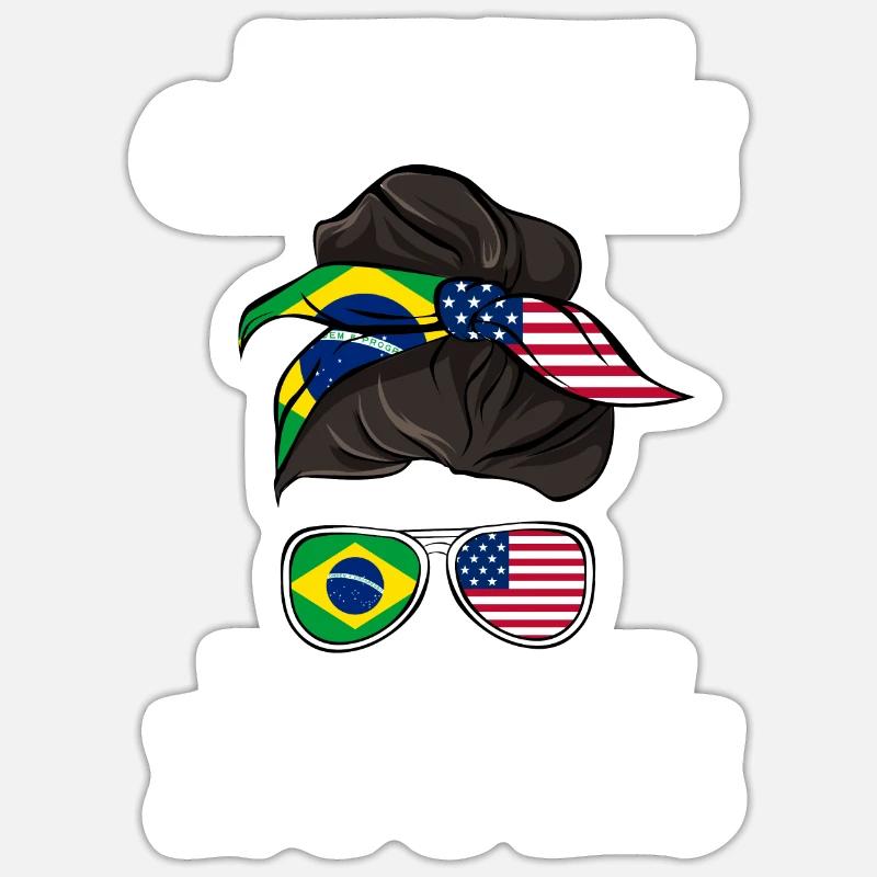 Brésil - Sticker taille S (10 x 10 cm) - blanc mat