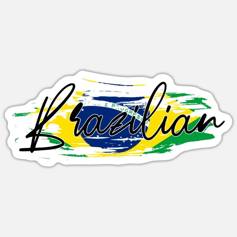 Brasilien - Sticker Größe S (10 x 10 cm) - Mattweiß