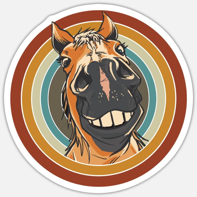 Mädchen In Einer Mission Pferd Mädchenleben Ist - Sticker Größe S (10 x 10 cm) - Mattweiß