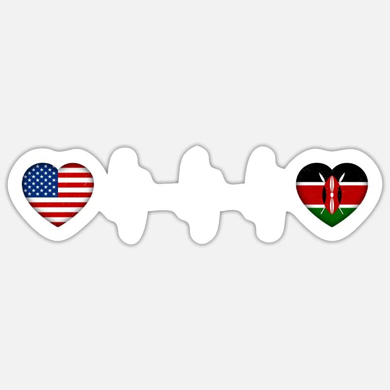 Kenia - Sticker Größe S (10 x 10 cm) - Mattweiß