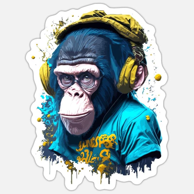 Iconic monkey - Sticker size S (10 x 10 cm) - white matte