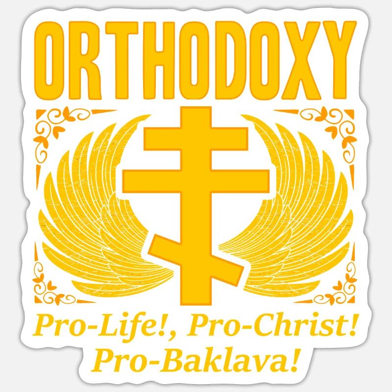 Orthodoxe - Sticker taille S (10 x 10 cm) - blanc mat