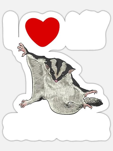 Kurzkopfgleitbeutler Sugar Glider - Sticker Größe S (10 x 10 cm) - Mattweiß