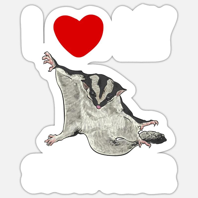Kurzkopfgleitbeutler Sugar Glider - Sticker Größe S (10 x 10 cm) - Mattweiß