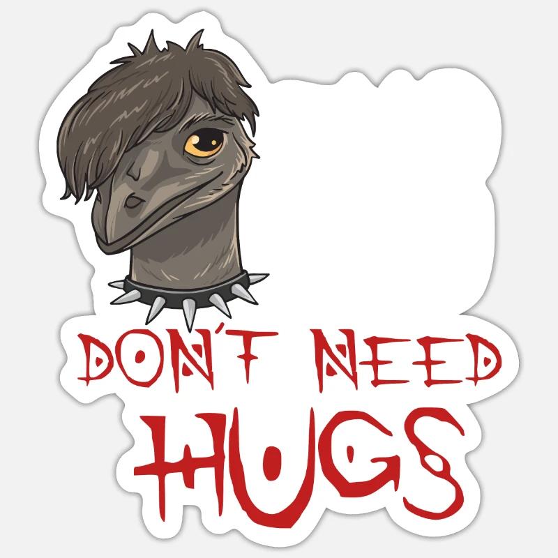 Emo Boy Emo Girl Emu Vogel Emocore Punk Ästhetik - Sticker Größe S (10 x 10 cm) - Mattweiß