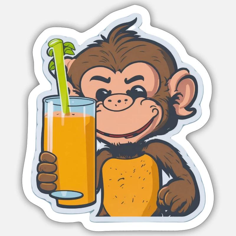 Affe Schimpanse Ape Monkey Comic Cartoon Sticker Größe S (10 x 10 cm)
