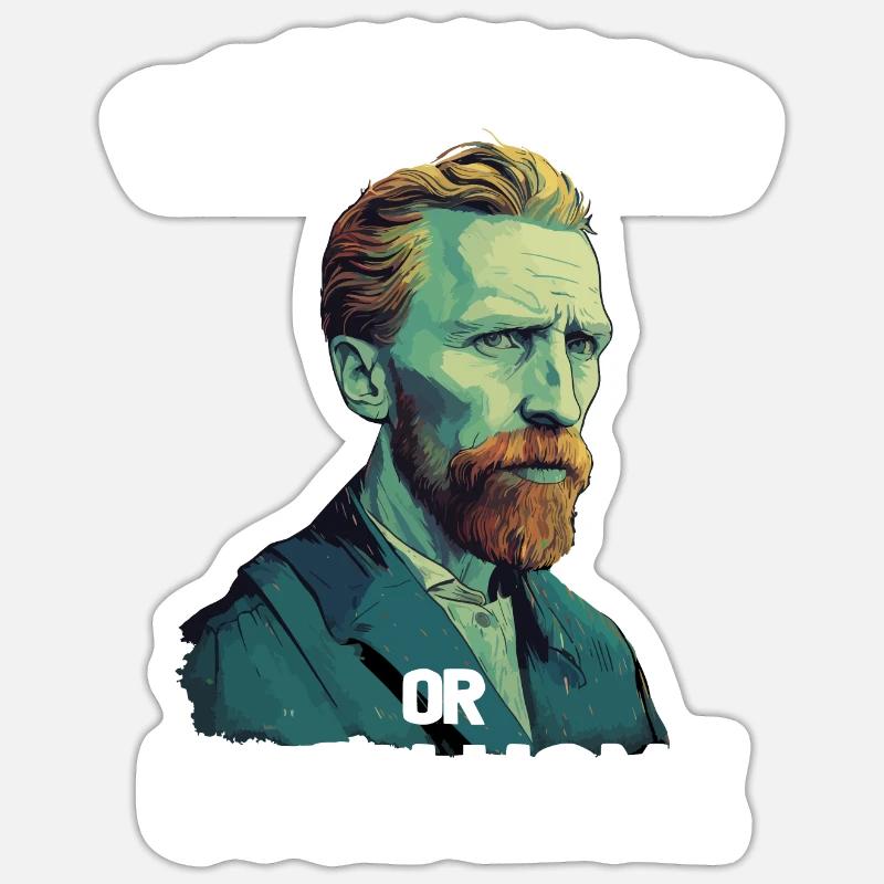 Gogh Hard oder Gogh Home - Sticker Größe S (10 x 10 cm) - Mattweiß