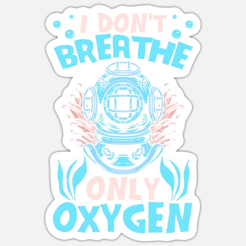 Plongeur Plongée Oxygène Sticker taille S (10 x 10 cm)