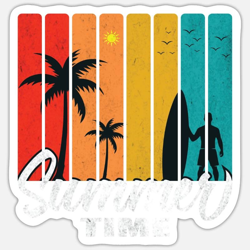 Heure d'été - Sticker taille S (10 x 10 cm) - blanc mat