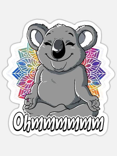 Yoga Ohmmm Namaste - Sticker Größe S (10 x 10 cm) - Mattweiß