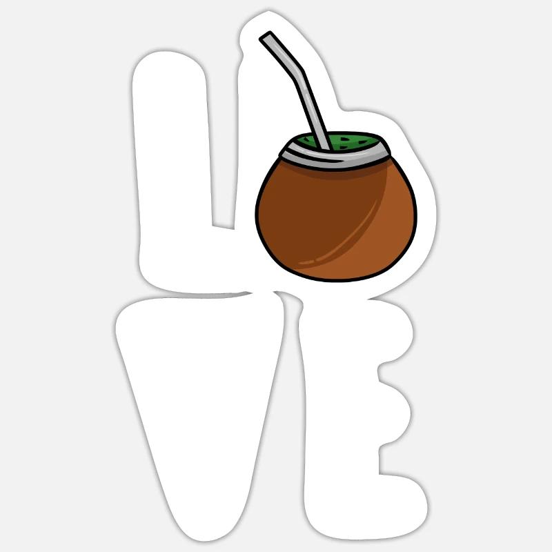 Yerba mate tea - Sticker size S (10 x 10 cm) - white matte