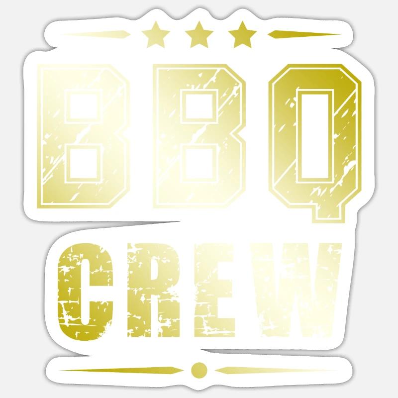 Équipe de barbecue - Sticker taille S (10 x 10 cm) - blanc mat