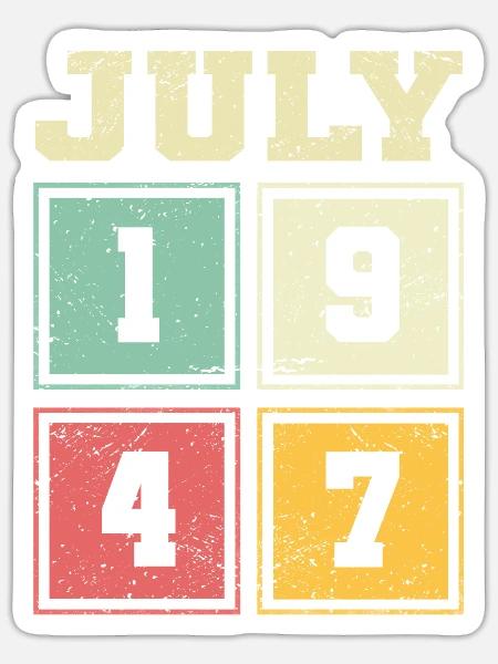 76. Geburtstag Juli Jahrgang 2005 Vintage - Sticker Größe S (10 x 10 cm) - Mattweiß