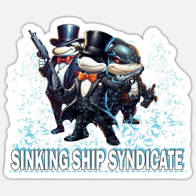 Sinking Ship Syndicate - Quirky Orca Attacking Sticker Größe S (10 x 10 cm)