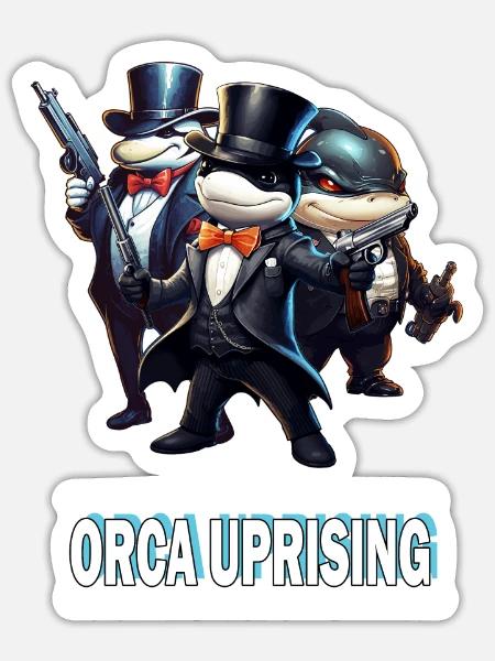 Join the Orca Uprising - Empowering Orca - Sticker Größe S (10 x 10 cm) - Mattweiß