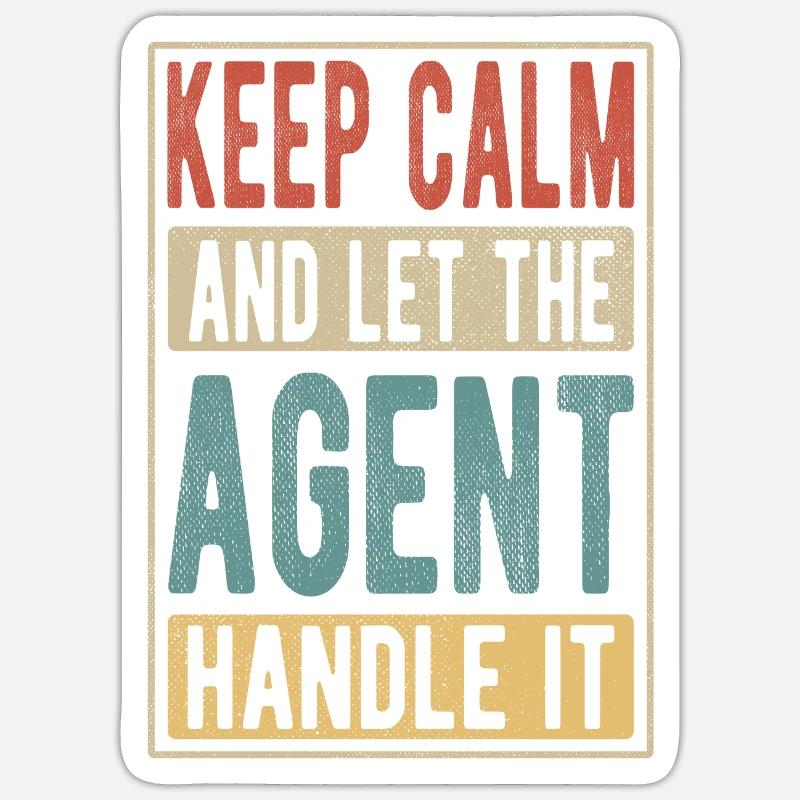 Agent Retro Geschenk - Sticker Größe S (10 x 10 cm) - Mattweiß