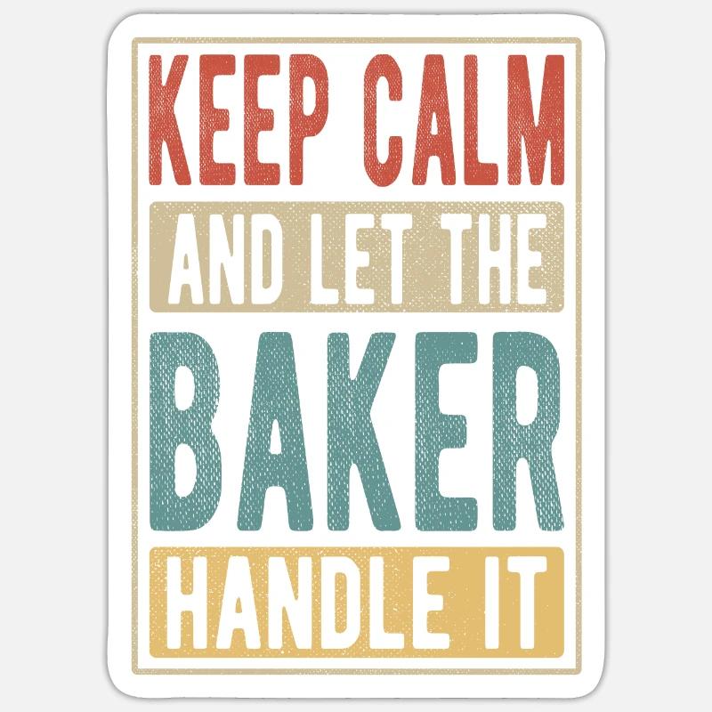 Bäcker Retro Geschenk - Sticker Größe S (10 x 10 cm) - Mattweiß