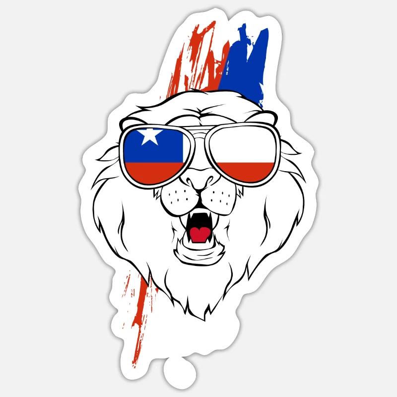Chile - Sticker Größe S (10 x 10 cm) - Mattweiß
