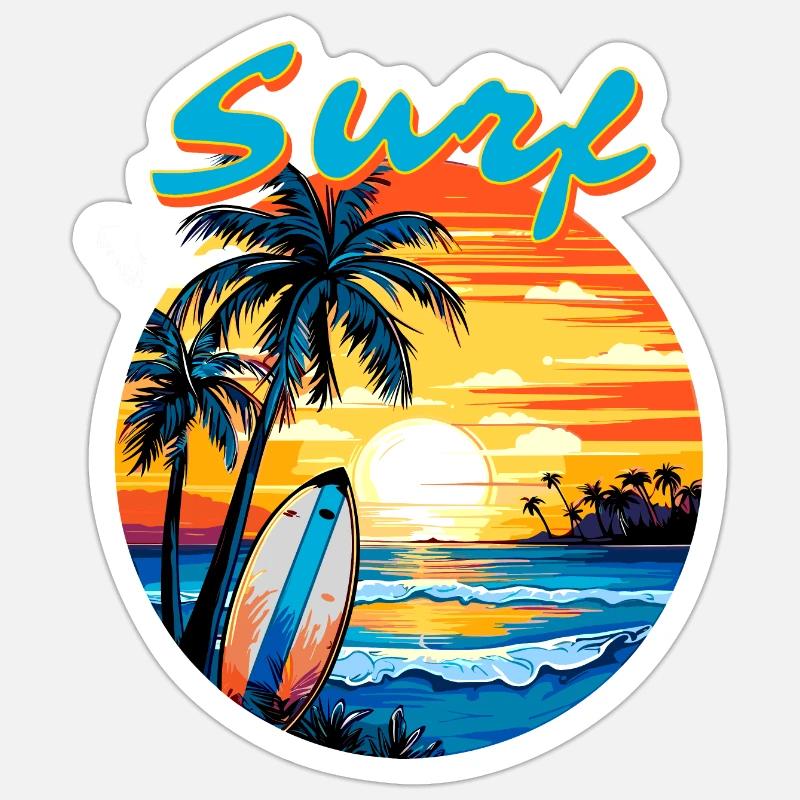 Surf - Sticker size S (10 x 10 cm) - white matte