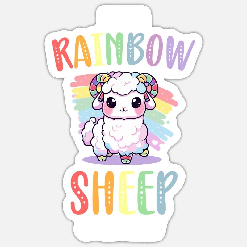 Rainbow Sheep LGBT Lesbisch Schwule Community Stolz Sticker Größe S (10 x 10 cm)
