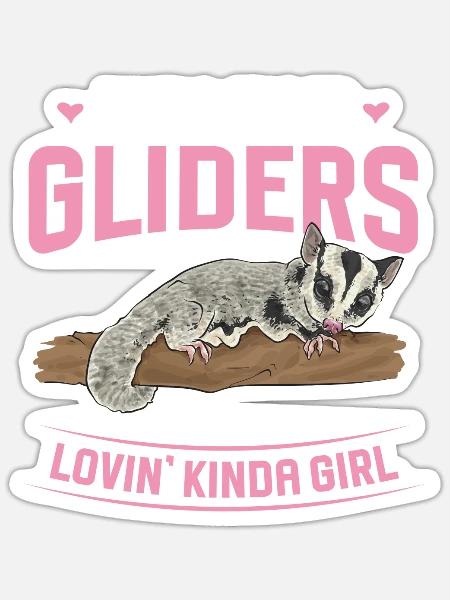 Kurzkopfgleitbeutler Sugar Glider - Sticker Größe S (10 x 10 cm) - Mattweiß