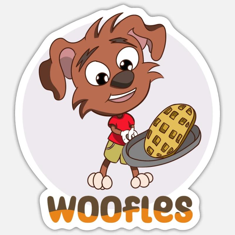 Waffle - Sticker size S (10 x 10 cm) - white matte