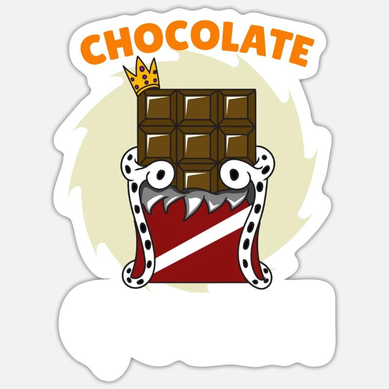 Chocolat - Sticker taille S (10 x 10 cm) - blanc mat