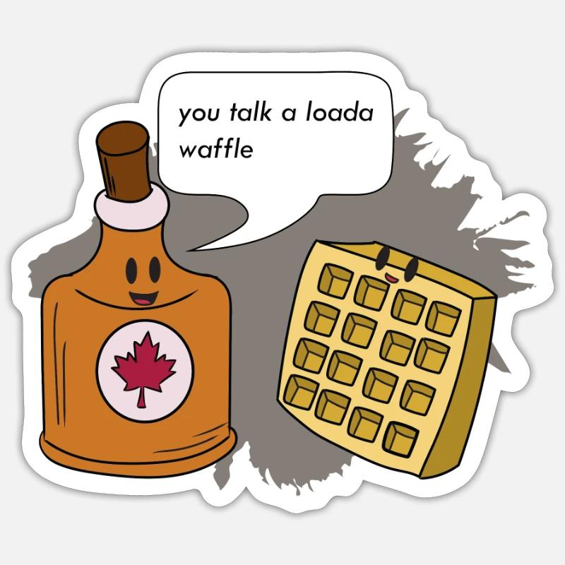 Waffle - Sticker size S (10 x 10 cm) - white matte