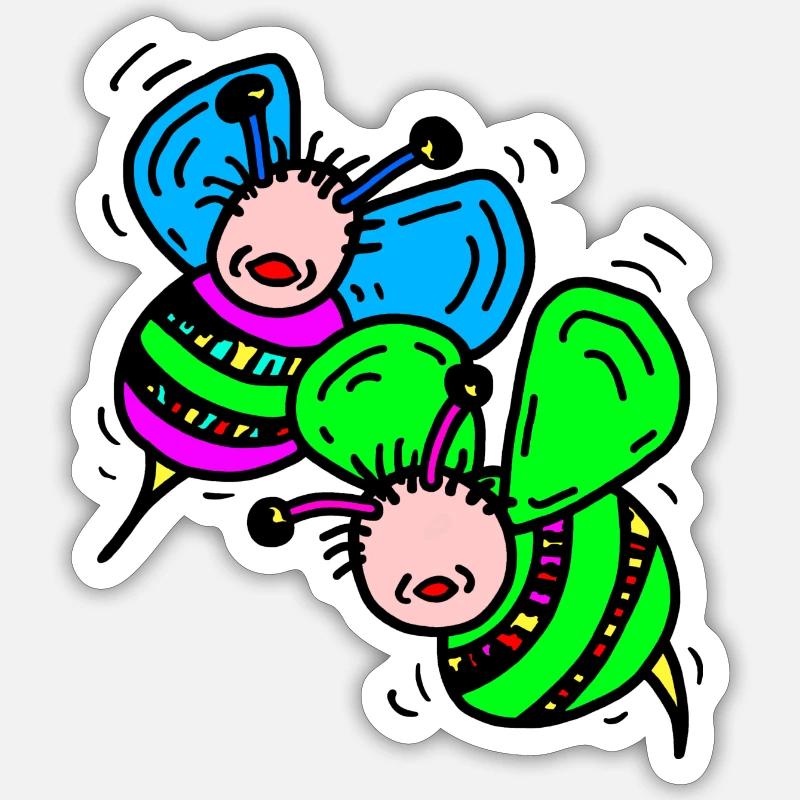Bees - Sticker size S (10 x 10 cm) - white matte