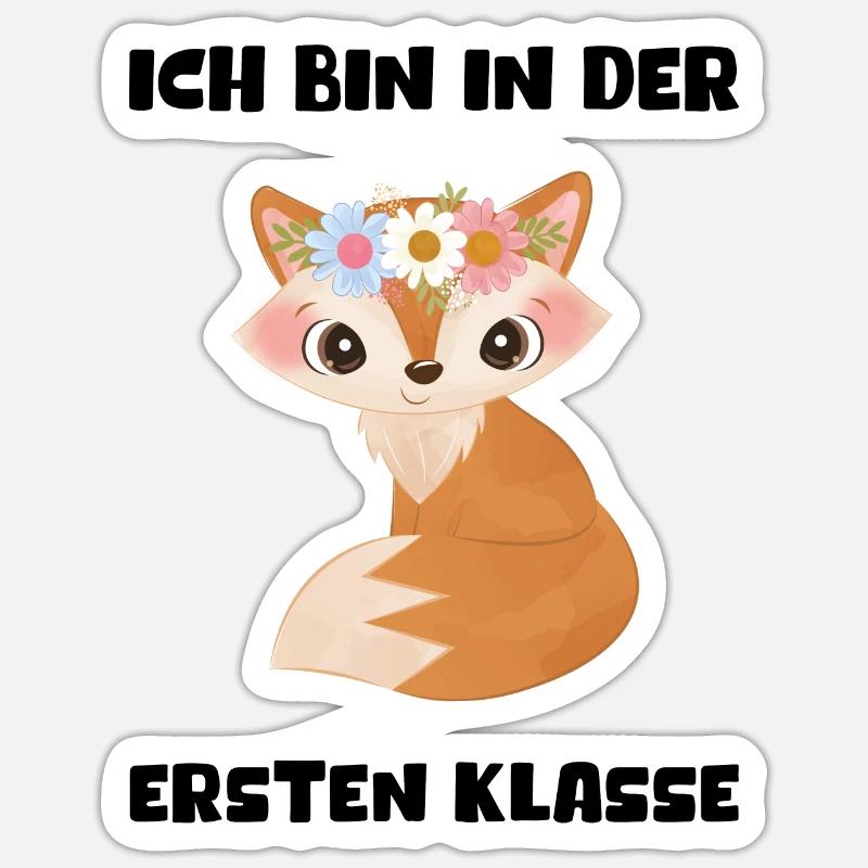 Mädchen Einschulung 2023 Schulbeginn Schulkind - Sticker Größe S (10 x 10 cm) - Mattweiß