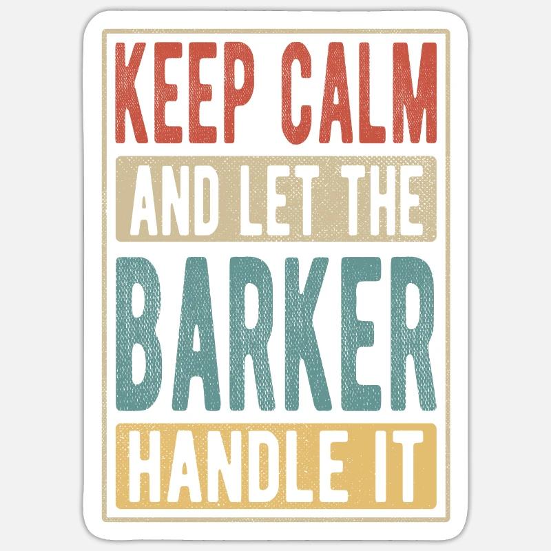 Cadeau Barker Retro - Sticker taille S (10 x 10 cm) - blanc mat