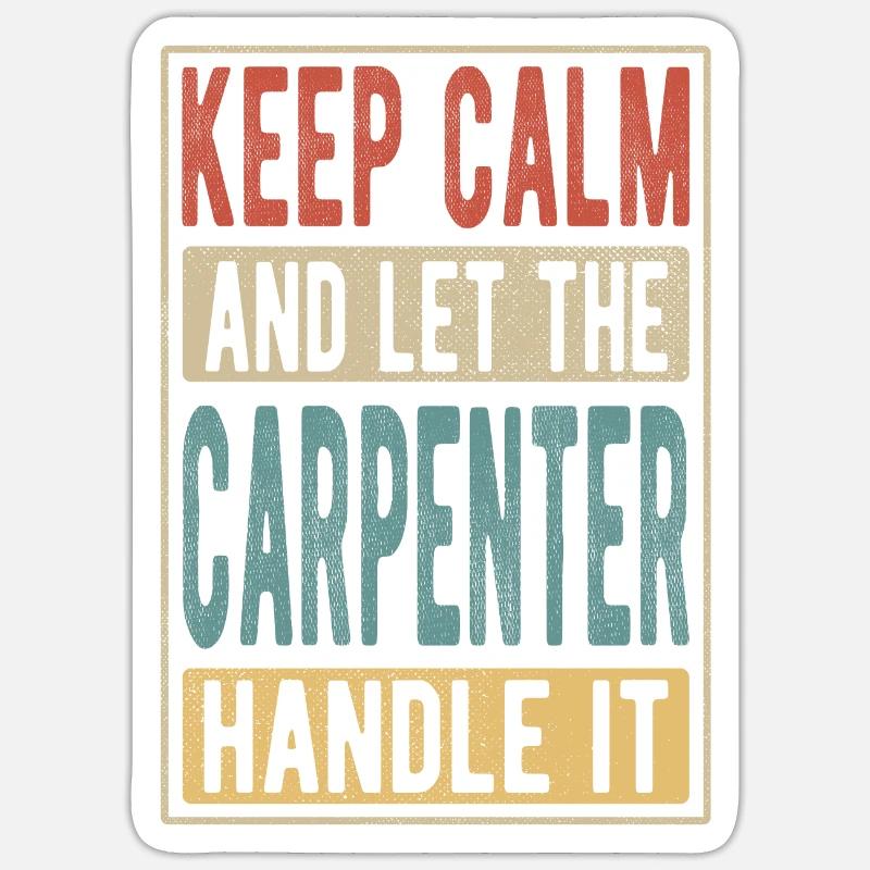 Cadeau rétro de charpentier - Sticker taille S (10 x 10 cm) - blanc mat