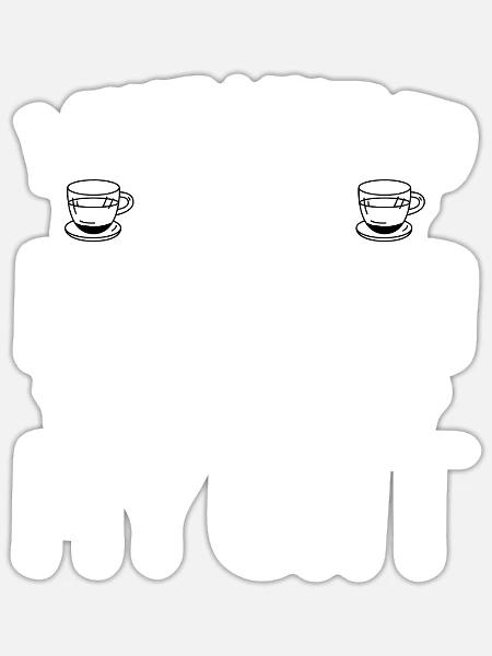 Lustiger Mokka-Kaffee Und Katzenliebhaber Shirt - Sticker Größe S (10 x 10 cm) - Mattweiß