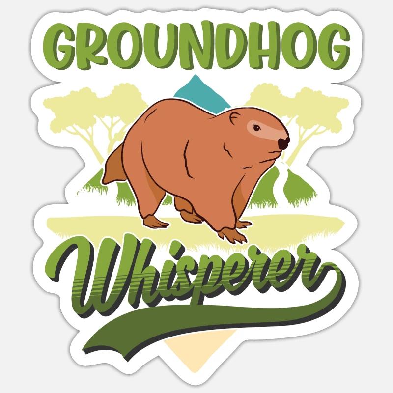 Murmeltier Flüsterer Groundhog Waldmurmeltier - Sticker Größe S (10 x 10 cm) - Mattweiß