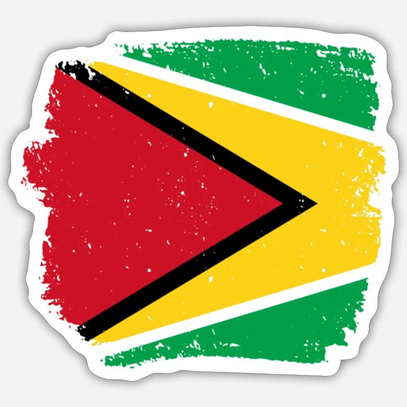 Guyana Drapeau guyanais Guyanais Sticker taille S (10 x 10 cm)