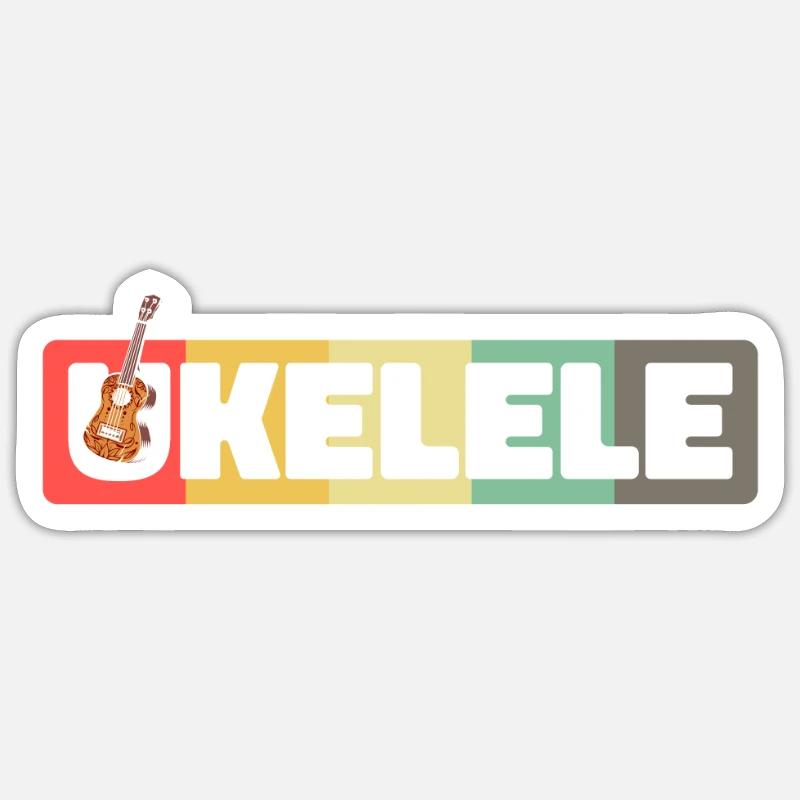 Ukulele Cool - Sticker size S (10 x 10 cm) - white matte