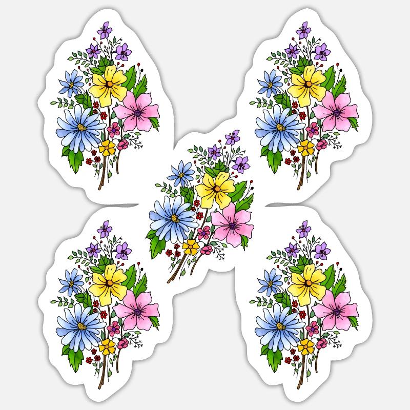 Fleur - Sticker taille S (10 x 10 cm) - blanc mat
