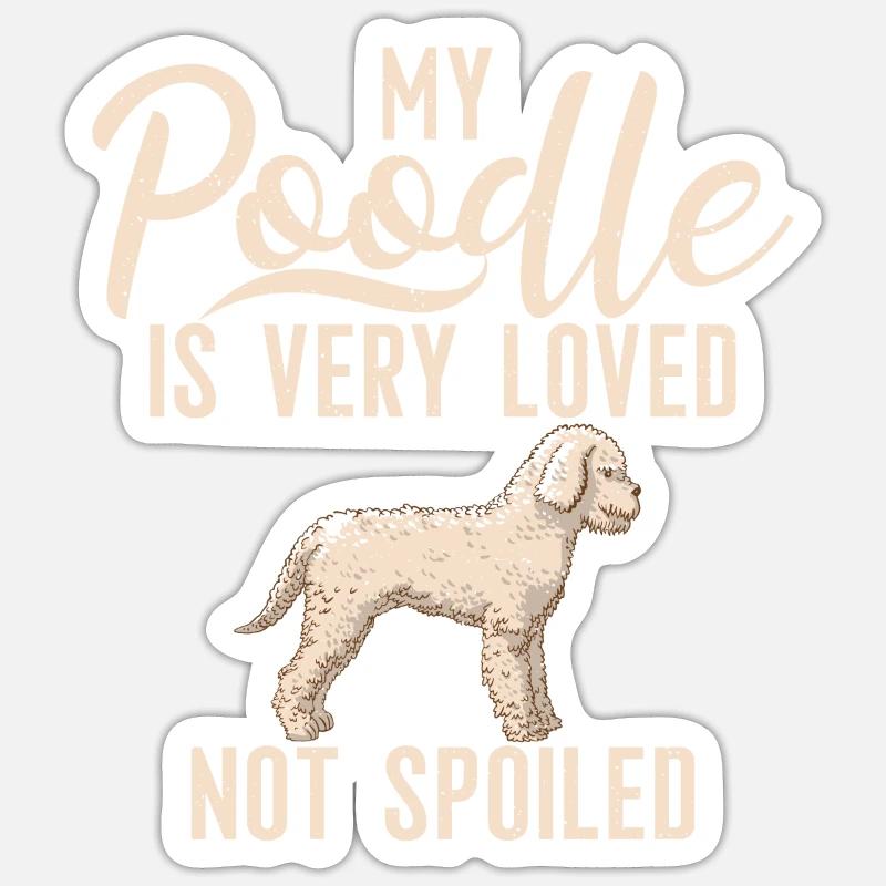 Cadeaux Caniche - Sticker taille S (10 x 10 cm) - blanc mat
