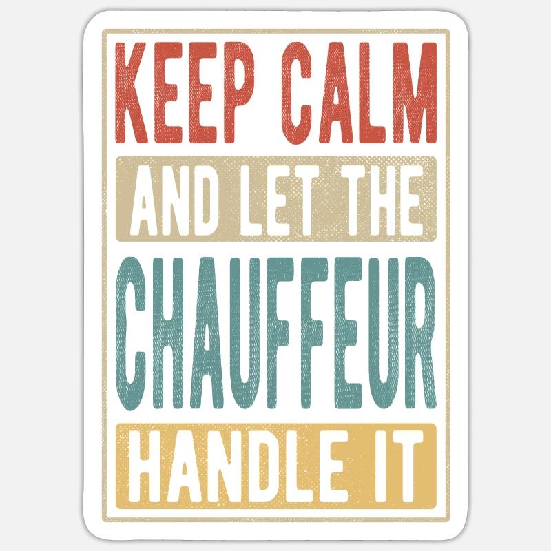 Chauffeur Retro Geschenk - Sticker Größe S (10 x 10 cm) - Mattweiß