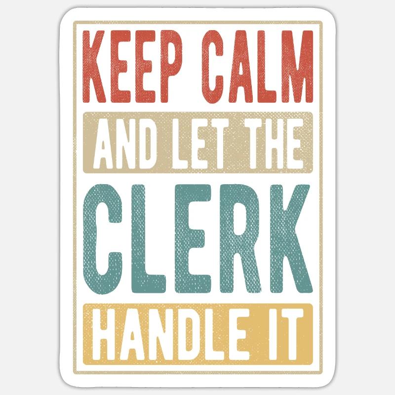 Clerk Retro Gift - Sticker size S (10 x 10 cm) - white matte