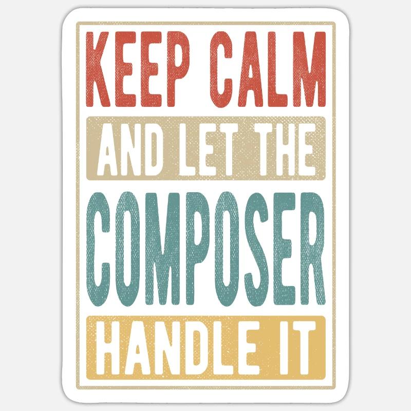 Compositeur Retro Cadeau - Sticker taille S (10 x 10 cm) - blanc mat