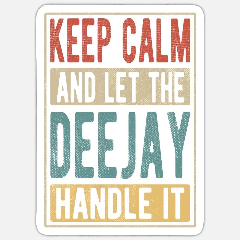 Deejay Retro Cadeau - Sticker taille S (10 x 10 cm) - blanc mat