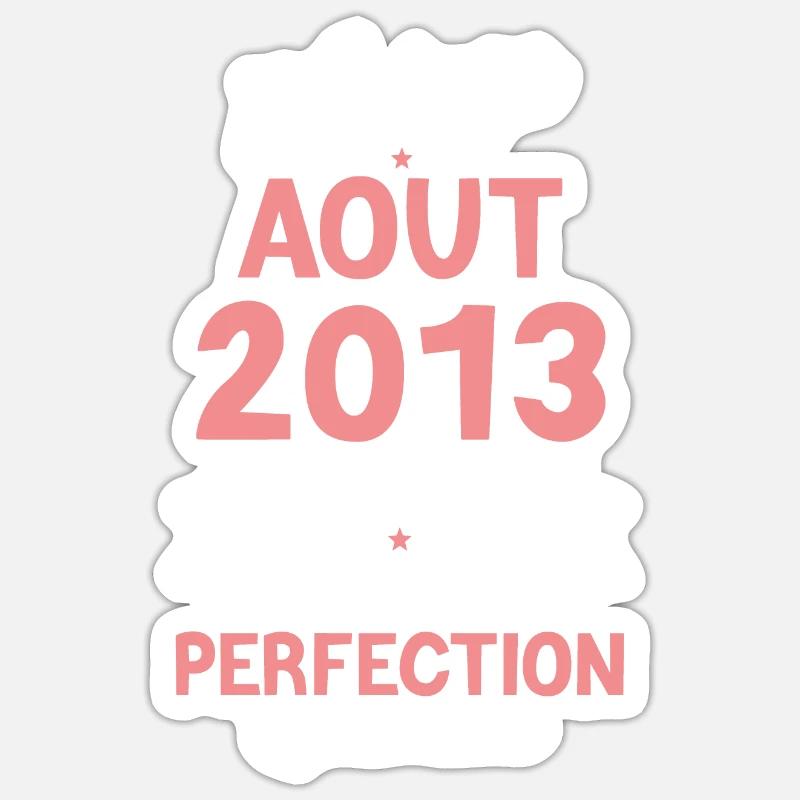 Cadeau Anniversaire août 2013 - Sticker taille S (10 x 10 cm) - blanc mat