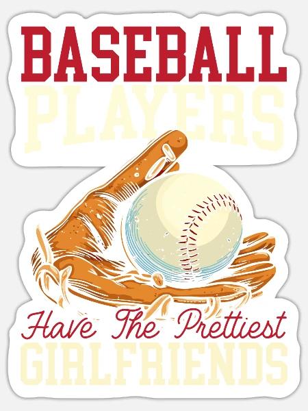 Baseball-Freundin Sportliebhaber Baseball-Fan - Sticker Größe S (10 x 10 cm) - Mattweiß